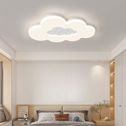 Contemporary Creative Clouds Iron Acrylic LED Flush Mount Ceiling Light For Bedroom