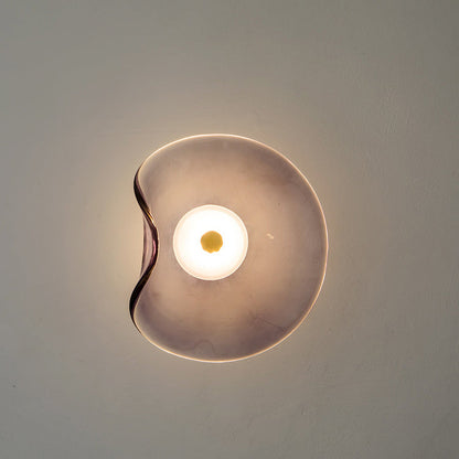 Modern Luxury Round Glass LED Wall Sconce Lamp For Bedroom