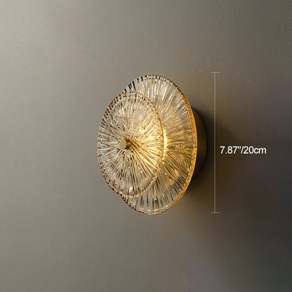 Modern Shabby Chic Transparent Round Copper Glass 1-Light Wall Sconce Lamp For Bedroom
