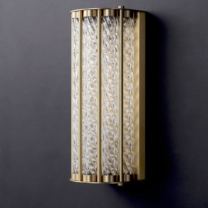 Modern Luxury Cylinder Copper Glass 2/3 Light Wall Sconce Lamp For Living Room