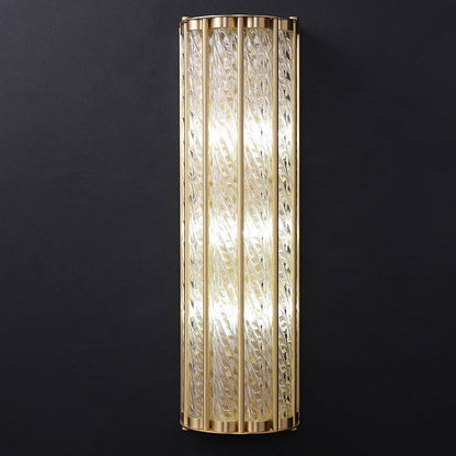 Modern Luxury Cylinder Copper Glass 2/3 Light Wall Sconce Lamp For Living Room