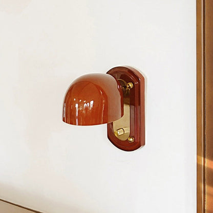 Modern Mid-Century Dome Metal Glass 1-Light Wall Sconce Lamp For Bedroom