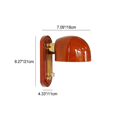Modern Mid-Century Dome Metal Glass 1-Light Wall Sconce Lamp For Bedroom