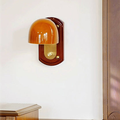 Modern Mid-Century Dome Metal Glass 1-Light Wall Sconce Lamp For Bedroom