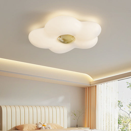 Modern Art Deco Flower Iron Acrylic LED Flush Mount Ceiling Light For Bedroom