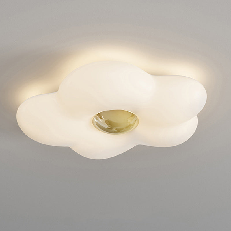 Modern Art Deco Flower Iron Acrylic LED Flush Mount Ceiling Light For Bedroom