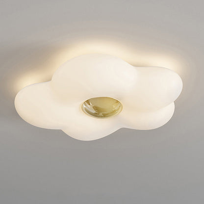 Modern Art Deco Flower Iron Acrylic LED Flush Mount Ceiling Light For Bedroom
