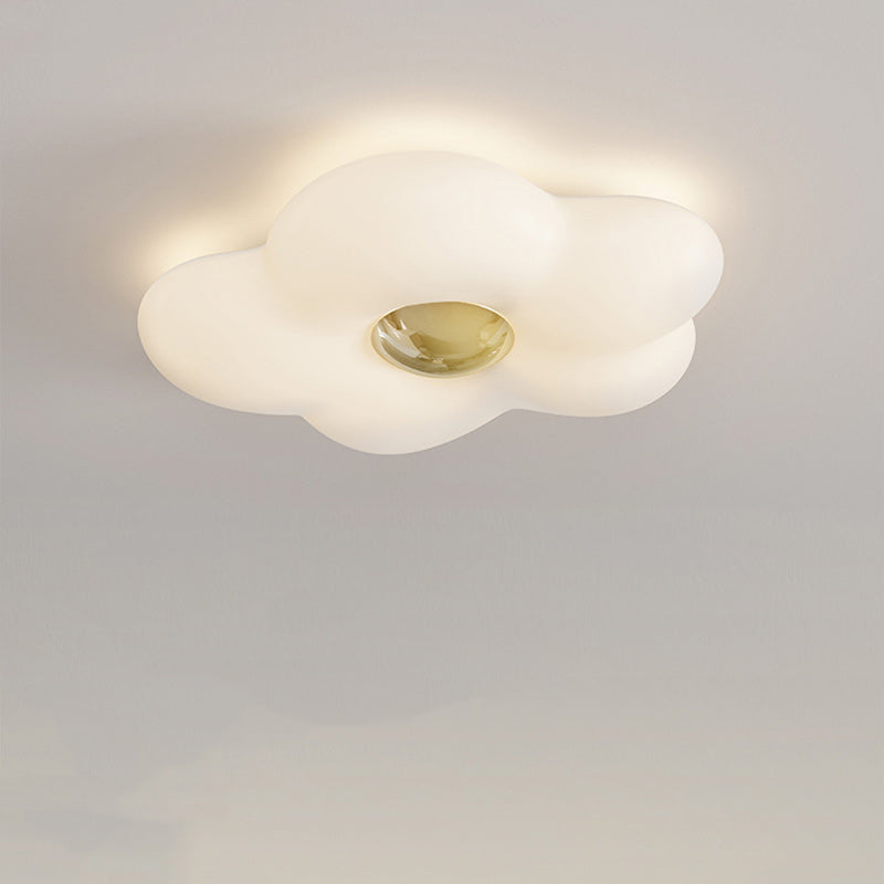 Modern Art Deco Flower Iron Acrylic LED Flush Mount Ceiling Light For Bedroom