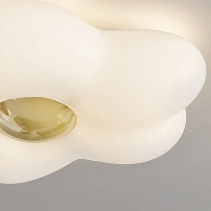 Modern Art Deco Flower Iron Acrylic LED Flush Mount Ceiling Light For Bedroom