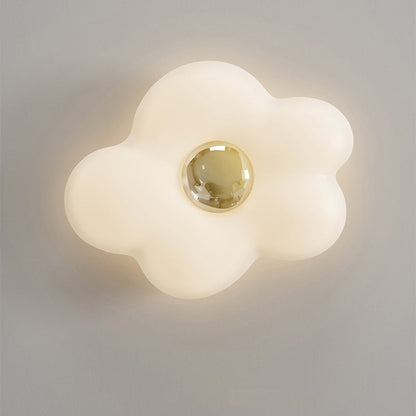 Modern Art Deco Flower Iron Acrylic LED Flush Mount Ceiling Light For Bedroom