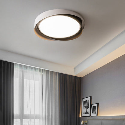Modern Minimalist Cylinder Iron Acrylic LED Flush Mount Ceiling Light For Bedroom