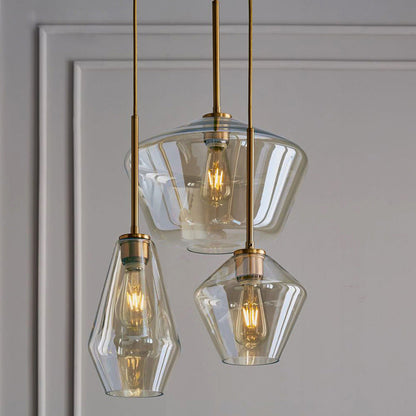 Contemporary Scandinavian Cone Iron Glass 1-Light Pendant Light For Bedroom