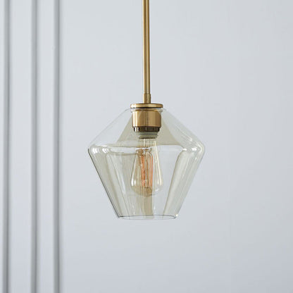 Contemporary Scandinavian Cone Iron Glass 1-Light Pendant Light For Bedroom