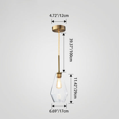 Contemporary Scandinavian Cone Iron Glass 1-Light Pendant Light For Bedroom