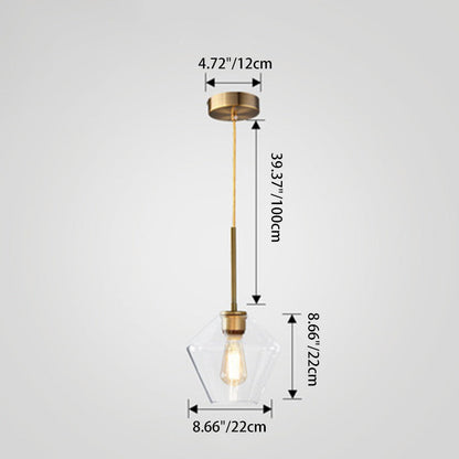 Contemporary Scandinavian Cone Iron Glass 1-Light Pendant Light For Bedroom