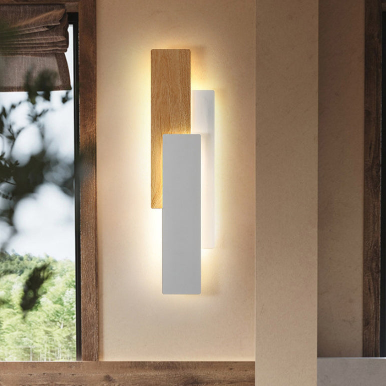 Modern Minimalist Multilayer Rectangular Iron LED Wall Sconce Lamp For Living Room