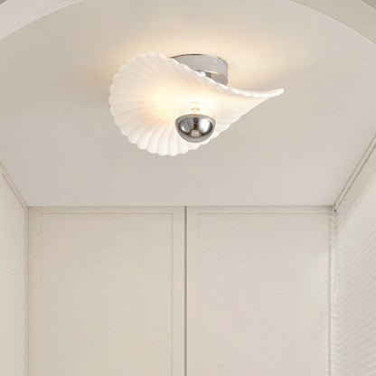 Modern Eclectic Flower Iron Aluminum PVC LED Semi-Flush Mount Ceiling Light For Bedroom