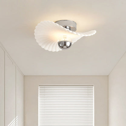 Modern Eclectic Flower Iron Aluminum PVC LED Semi-Flush Mount Ceiling Light For Bedroom