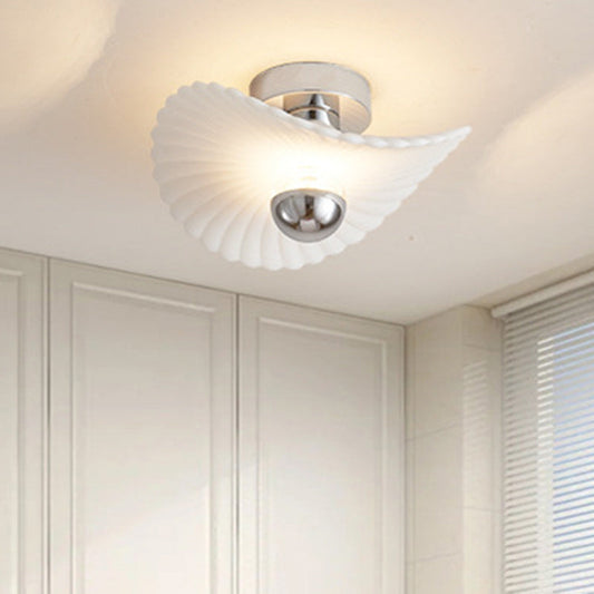 Modern Eclectic Flower Iron Aluminum PVC LED Semi-Flush Mount Ceiling Light For Bedroom