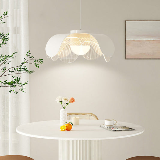 Modern Eclectic Flower Iron Acrylic LED Pendant Light For Living Room