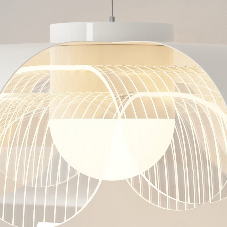 Modern Eclectic Flower Iron Acrylic LED Pendant Light For Living Room