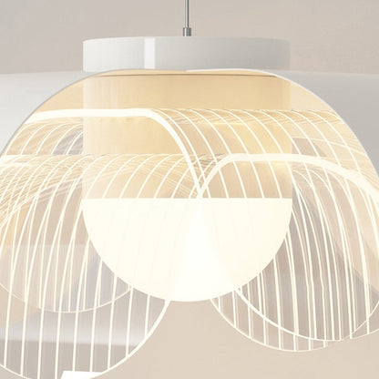 Modern Eclectic Flower Iron Acrylic LED Pendant Light For Living Room