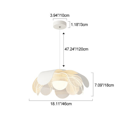 Modern Eclectic Flower Iron Acrylic LED Pendant Light For Living Room