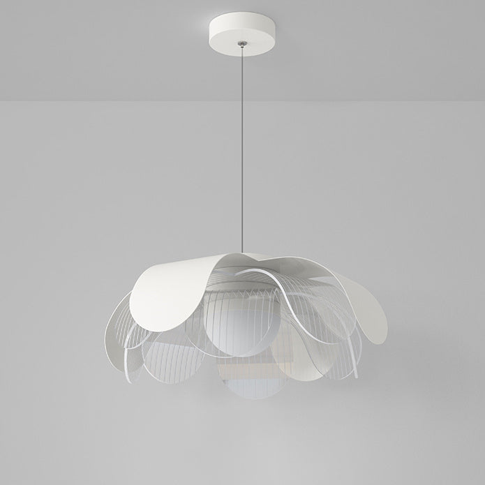 Modern Eclectic Flower Iron Acrylic LED Pendant Light For Living Room