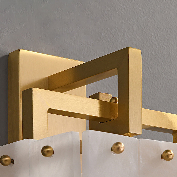 Modern Mid-Century Cube Copper Marble 1-Light Wall Sconce Lamp For Bedroom