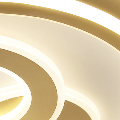 Contemporary Coastal Round Copper Acrylic LED Flush Mount Ceiling Light For Bedroom