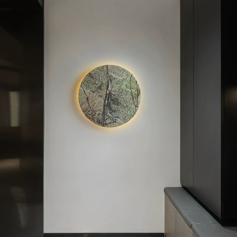 مصباح حائط LED دائري من الرخام بتصميم شابي شيك عصري لغرفة المعيشة 