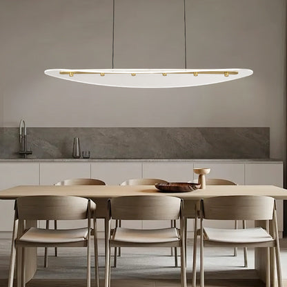 Modern Luxury Oval Aluminum Acrylic LED Chandelier Island Light For Living Room