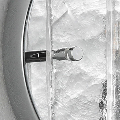 Modern Art Deco Ice Round Metal Glass 1-Light Wall Sconce Lamp For Bedroom