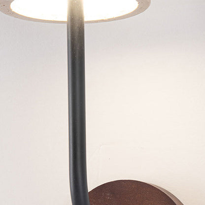 Modern Mid-Century Round Yellow Travertine Solid Wood LED Wall Sconce Lamp For Bedroom
