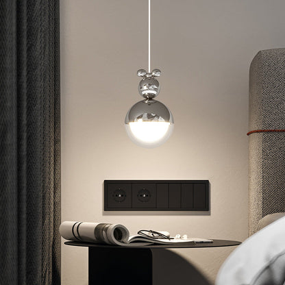 Modern Minimalist Sophisticated Globe Iron LED Pendant Light For Bedroom