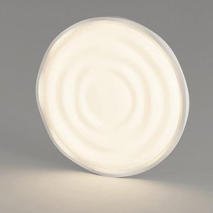 Modern Minimalist Cream-Toned Round Iron Acrylic Aluminum LED Flush Mount Ceiling Light For Bedroom