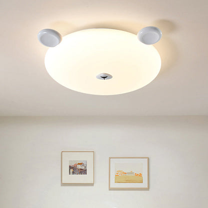 Modern Minimalist Cute Bear Iron Resin PE LED Flush Mount Ceiling Light For Bedroom Or Kids Room