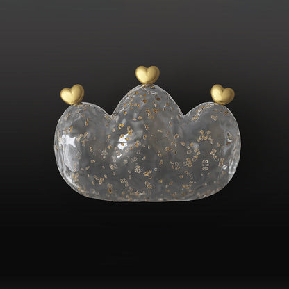 Modern Luxury Cozy Crown Love Copper Resin LED Wall Sconce Lamp For Bedroom