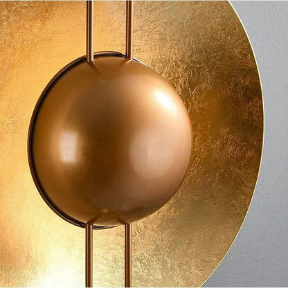 Modern Shabby Chic Round Iron Gold Foil LED Wall Sconce Lamp For Bedroom