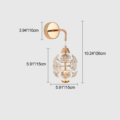 Modern Luxury Elegant Diamond Iron Crystal LED Wall Sconce Lamp For Living Room