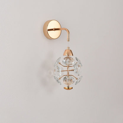 Modern Luxury Elegant Diamond Iron Crystal LED Wall Sconce Lamp For Living Room