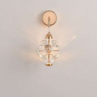 Modern Luxury Elegant Diamond Iron Crystal LED Wall Sconce Lamp For Living Room