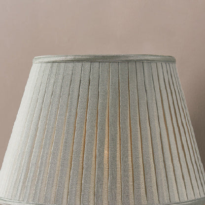 Traditional Farmhouse Tapered Fabric Shade Solid Brass Base 1-Light Table Lamp For Bedroom
