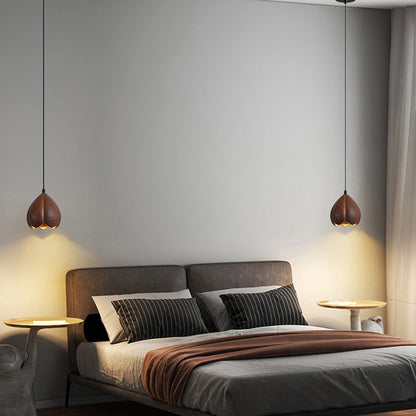 Traditional Japanese Wabi-Sabi Flower Bud Design Pendant Light In Resin 1-Light For Bedroom