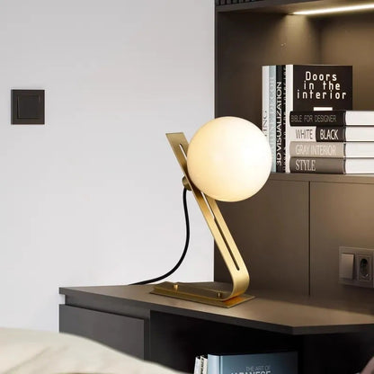 Modern Luxury Globe Iron Glass 1-Light Table Lamp For Bedroom