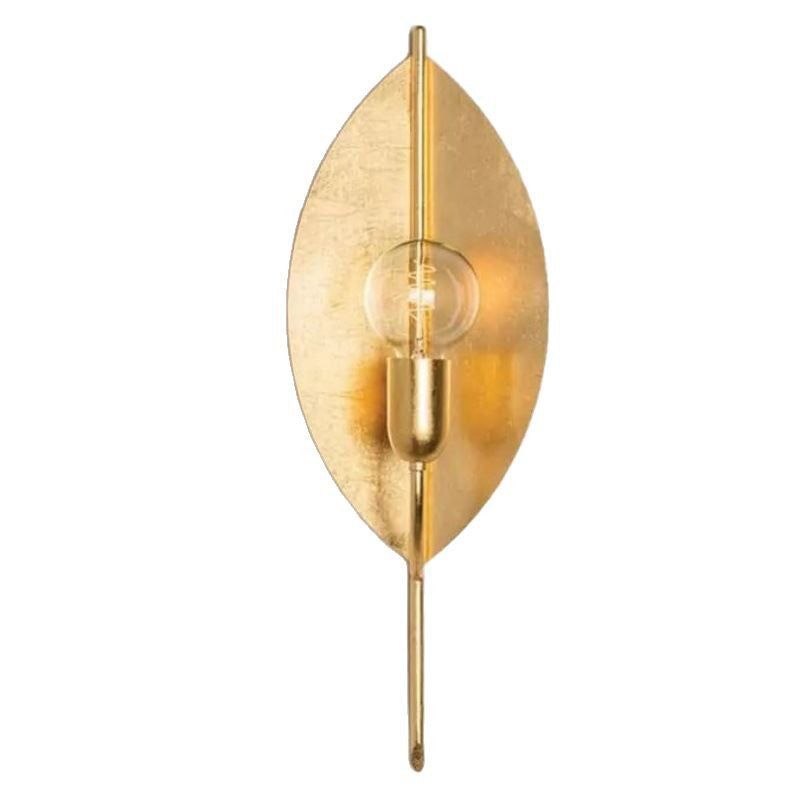 Modern Art Deco Gold Leaf Iron Wall Sconce Lamp 1-Light For Living Room