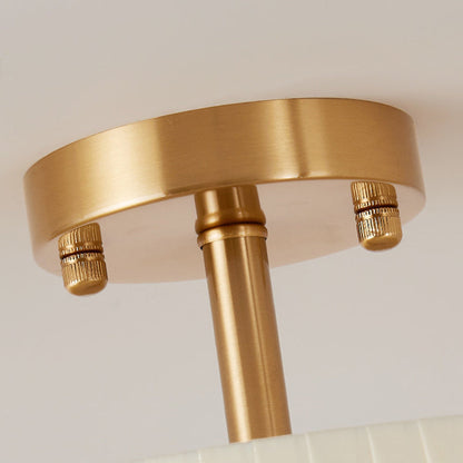 Contemporary Scandinavian Tapered Fabric Shade Iron Acrylic 3/5 Light Semi-Flush Mount Ceiling Light For Bedroom