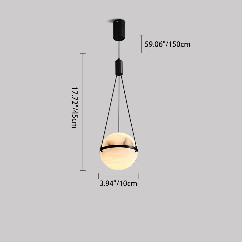مصباح LED كروي نحاسي رخامي بتصميم آرت ديكو عصري لغرفة النوم 