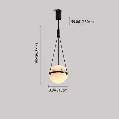 مصباح LED كروي نحاسي رخامي بتصميم آرت ديكو عصري لغرفة النوم 