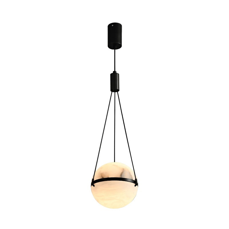 مصباح LED كروي نحاسي رخامي بتصميم آرت ديكو عصري لغرفة النوم 
